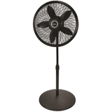 product Elegance and Performance Adjustable-Height 18 in. 3 Speed Black Oscillating Pedestal Fan