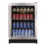 product Beverage 23.4 in. 154 12 oz. Can Beverage Cooler Stainless Steel