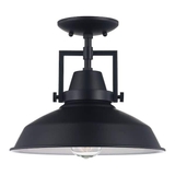 product 12 in. 1-Light Black Farmhouse Semi-Flush Mount Kitchen Ceiling Light Fiture - DC-C4927-12