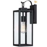 product 1-Light Matte Black Dusk to Dawn Sensor Hardwired Outdoor Lantern Wall Sconce Eterior Wall Fiture - 12151M-PC