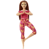 product Barbie Made to Move Doll Curvy with 22 Fleible Joints  Long Straight Red Hair Wearing Athleisure-wea