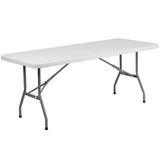 product Flash Furniture 6-Foot Granite White Plastic Folding Table Granite White 6 ft Standard Table