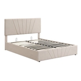 product Full size Upholstered Platform Bed Bed Frame with Storage Underneath and Button Tufted Full Upholste